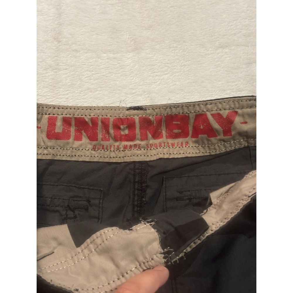 NEW Union Bay Cargo Shorts Y2K Men's 32 Camo Gray Black Tactical Utility - Picture 7 of 15